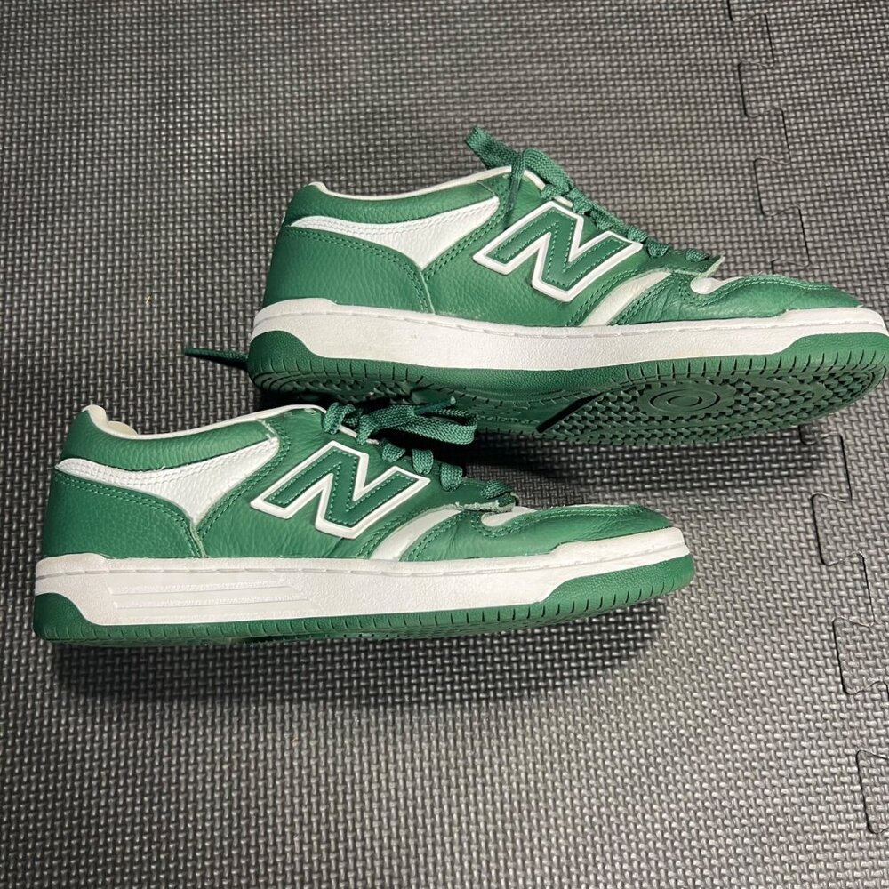 New Balance BB480 Low-Top Sneakers Green & White Size 7 US Mens Basketball Shoes - Picture 2 of 5